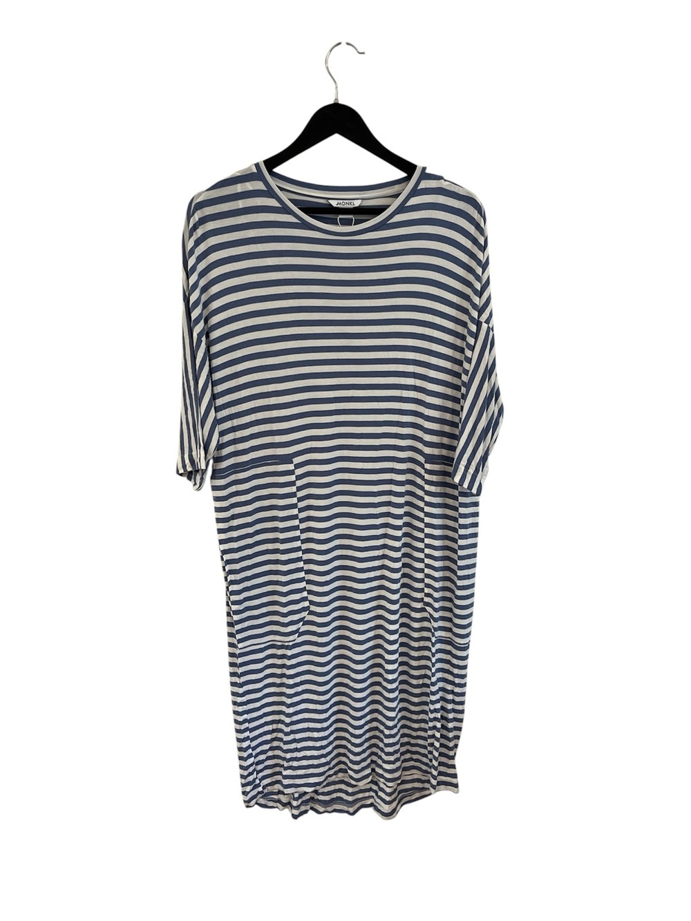 Striped Navy and White Maxi T-Shirt Dress